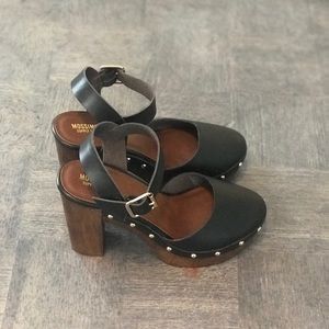 Missimo black and brown Mary Jane block heel